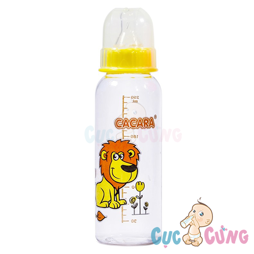 Bình Sữa không quai cầm Cacara 250ml ( lớn). Lốc 6 bình