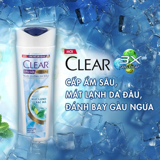 Dầu gội Clear 340g bạc hà Xanh Lá