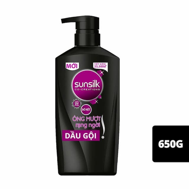 Dầu gội Sunsilk 650g đen Trơn  ( Thùng 8 chai 118,000)