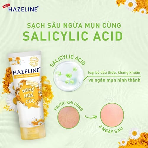 Sữa Rửa Mặt Hazeline 50g Vàng