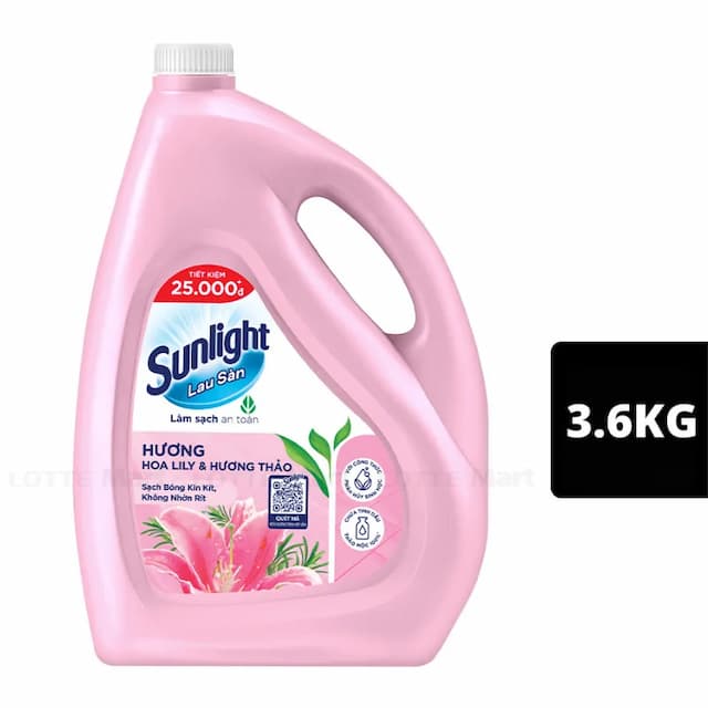 Nước lau sàn Sunlight 3,6kg hồng