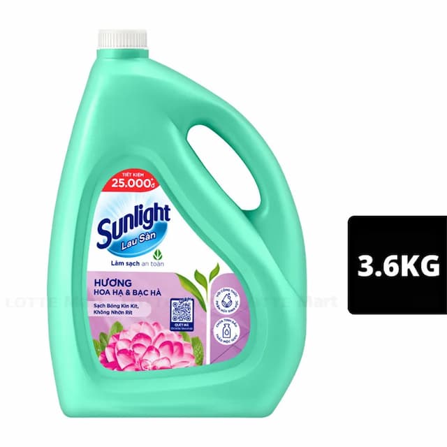 Nước Lau sàn Sunlight 3,6kg xanh hoa hạ