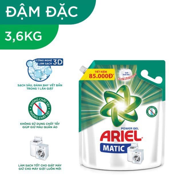 Túi Nước giặt Ariel 3,2kg cửa trên