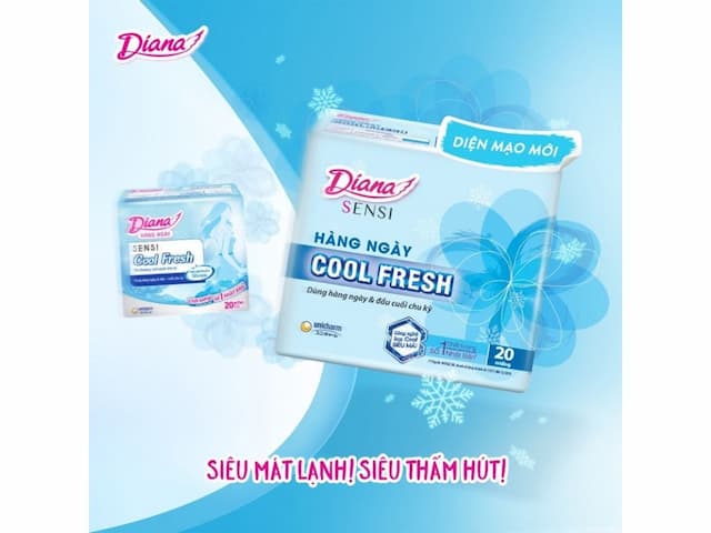 Băng Vệ Sinh Diana sensi cool HẰNG NGÀY 20M - Xanh