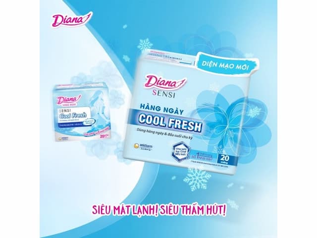 Băng Vệ Sinh Diana sensi cool hằng ngày 20M - Xanh