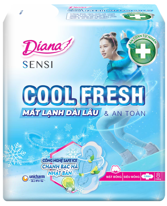 Băng Vệ Sinh Diana cool mỏng cánh xanh ( Bành 17,500)