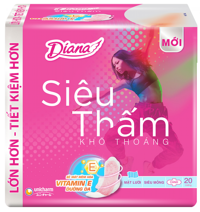 Băng Vệ Sinh Diana Mỏng Cánh Gói Lớn Hồng