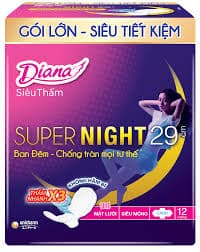 Băng Vệ Sinh Diana Đêm 29cm Gói Lớn 