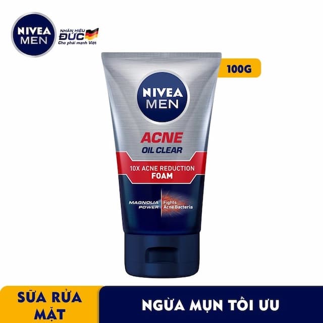 Sữa rửa mặt nivea men 100g Foam ngừa mụn