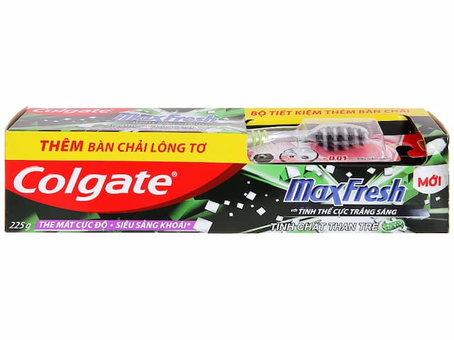Kem đáng răng Colgate Maxfresh than hoạt tính Đen 230g+bàn chải( Thùng 34,500)