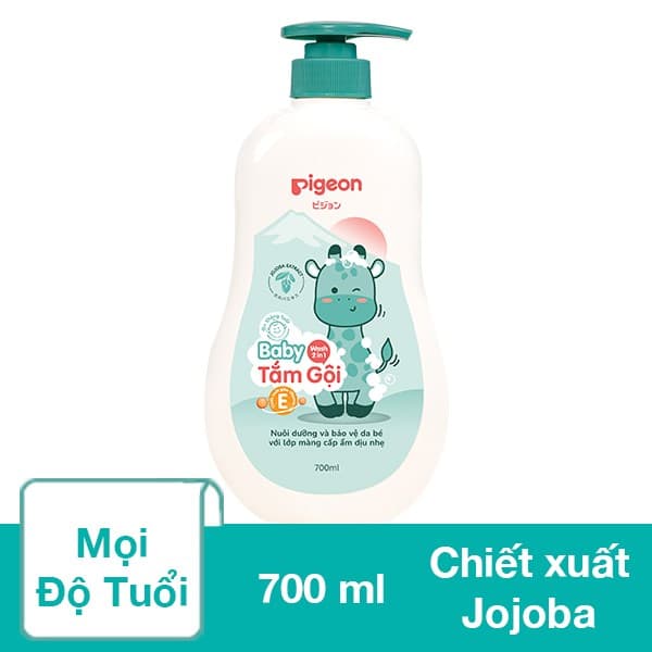 Tắm gội Pigeon 700ml chai xanh 