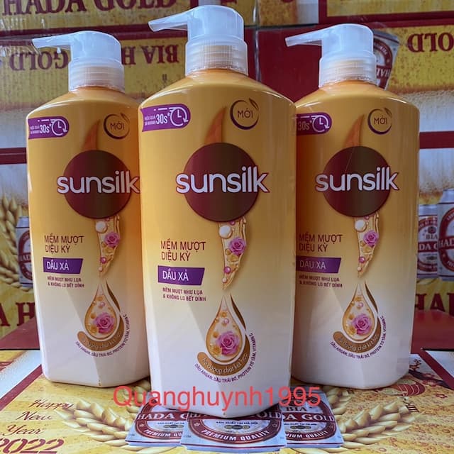 Dầu xả Sunsilk 640ml vàng 