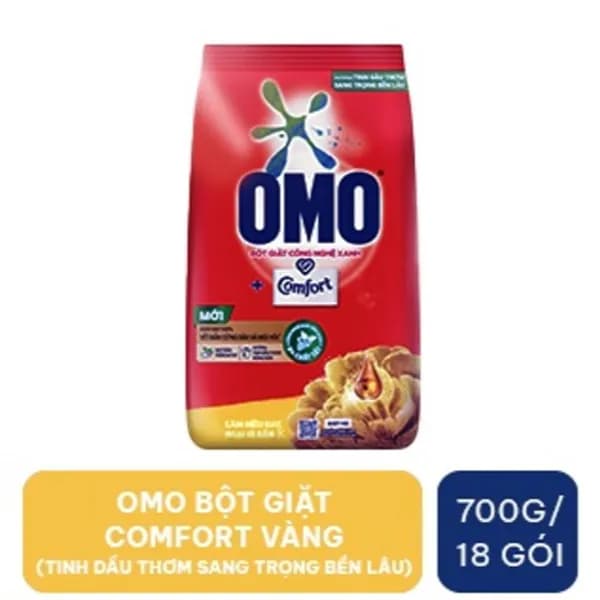 Thùng 18 gói Bột giặt Omo 700g Comfort 33,500
