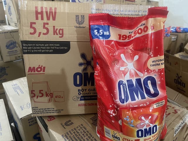 Thùng 2 gói Bột Giặt Omo 5,5kg Kèm 189,000