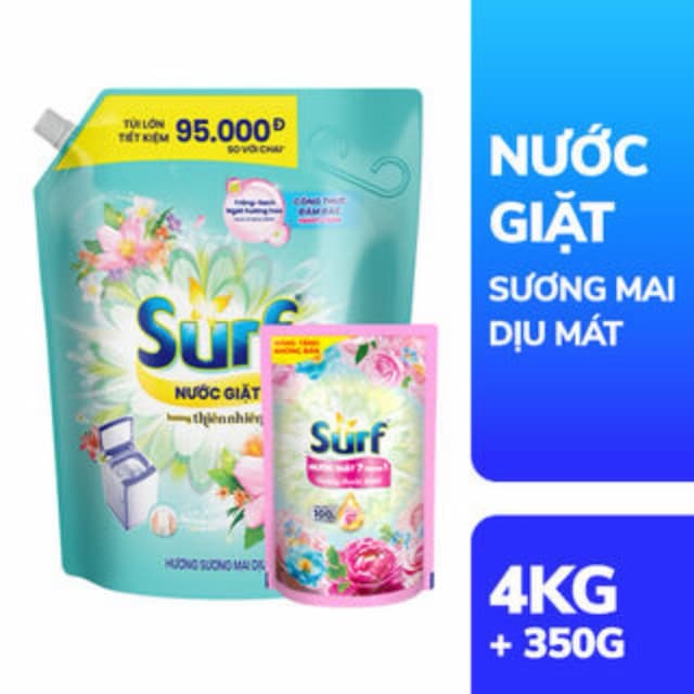 Nước Giặt Surf 4kg Xanh Kèm ( Thùng 4 túi )