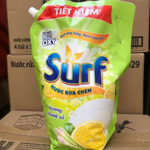 Thùng 4 Túi Rửa Chén Surf 3,5kg ( Túi Surf Rửa Chén) 