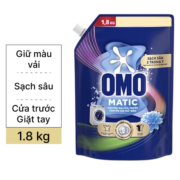 Nước Giặt Omo Túi 1,8l Cửa Trước Xanh