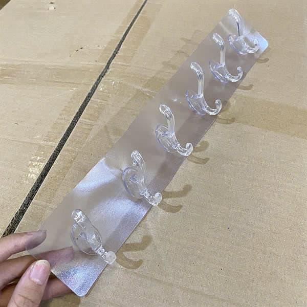 Vỉ 6 móc dán tường Trong