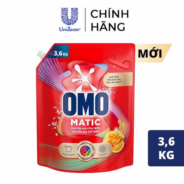 Nước giặt Omo 3,6kg cửa trên giữ màu