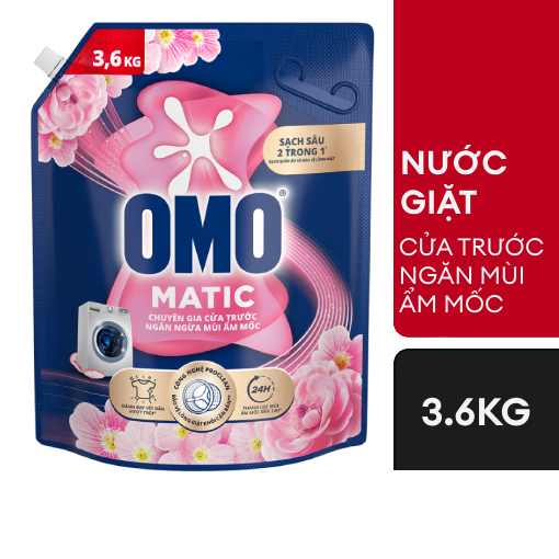 Nước Giặt Omo 3,6kg Cửa Trước Hoa Hồng Ecuador ( Thùng 159,000)