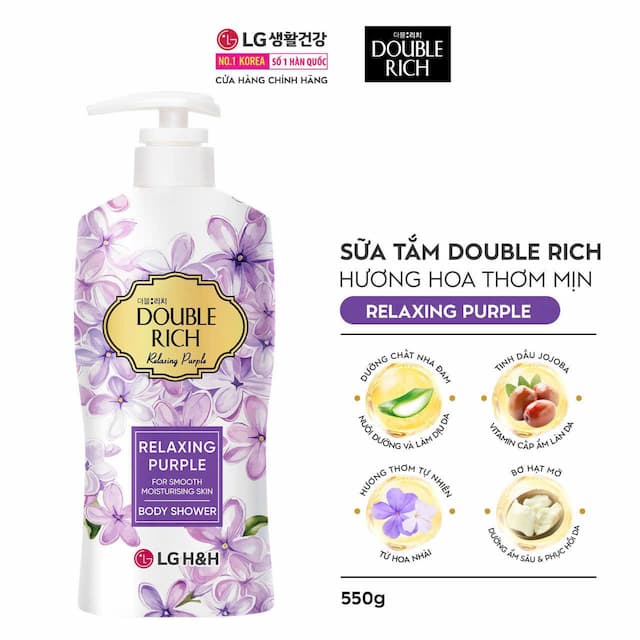 Sữa tắm Double rich 550g Tím Nhạt 